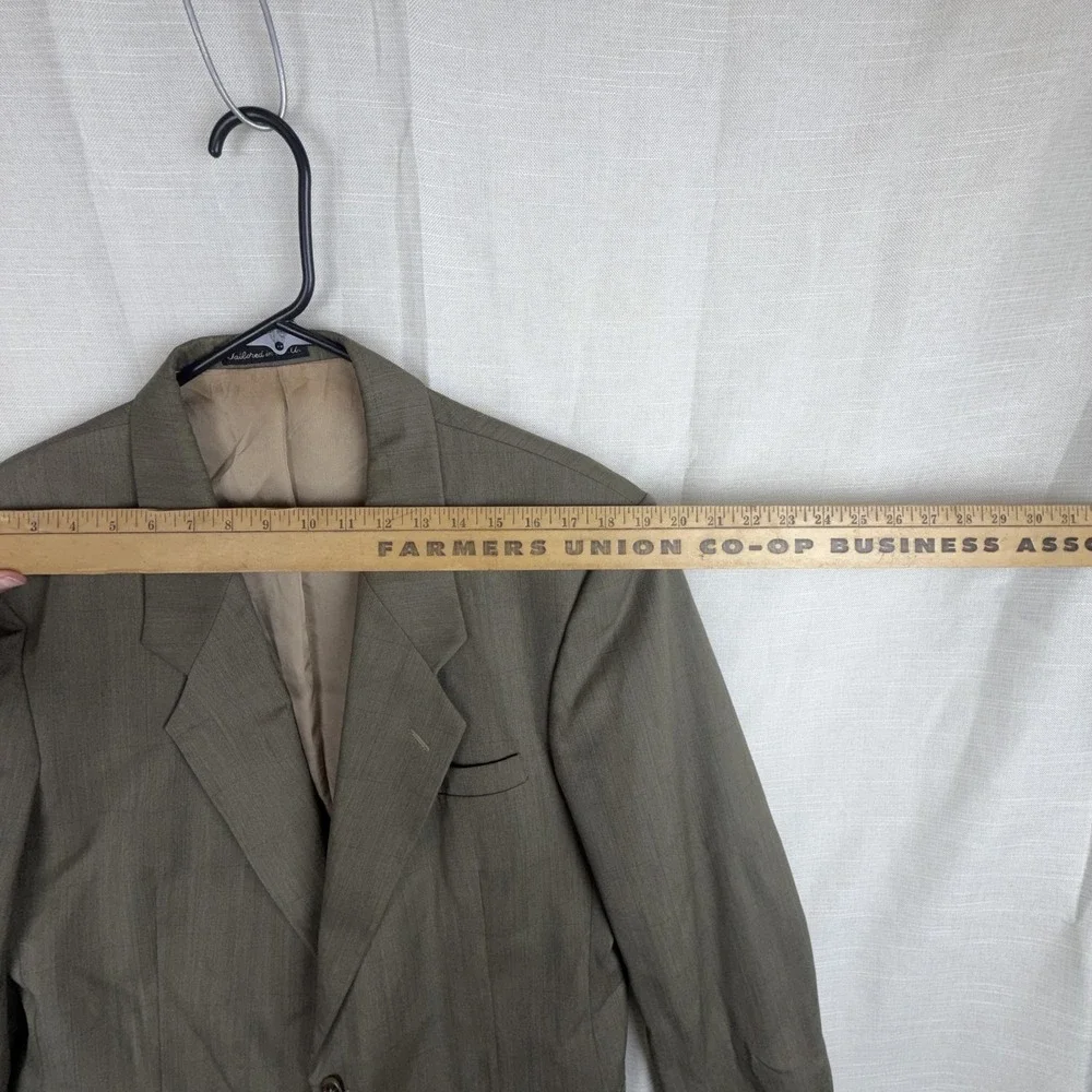 Cellini Collection Suit Jacket Mens 42 Green 2 Button Single Breasted Made USA